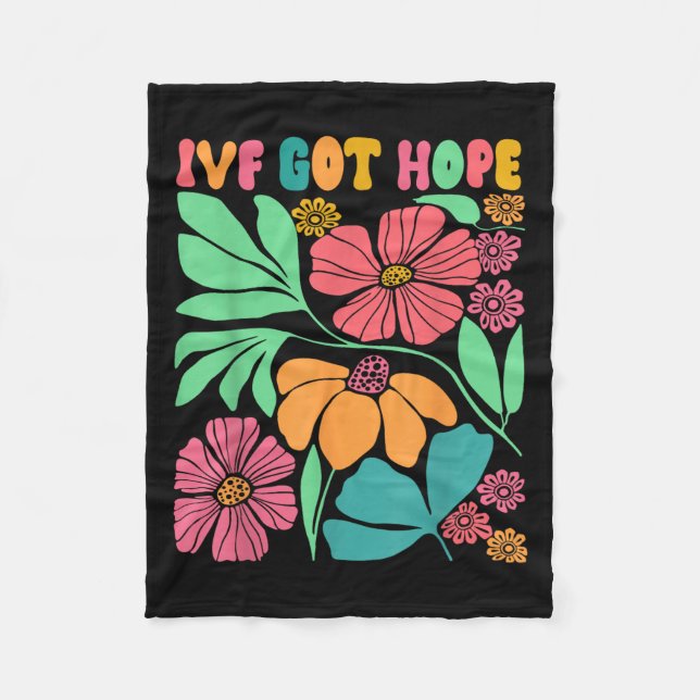 Motivational Inspired Ivf Mama Wildflower Ivf Mum  Fleece Blanket (Front)