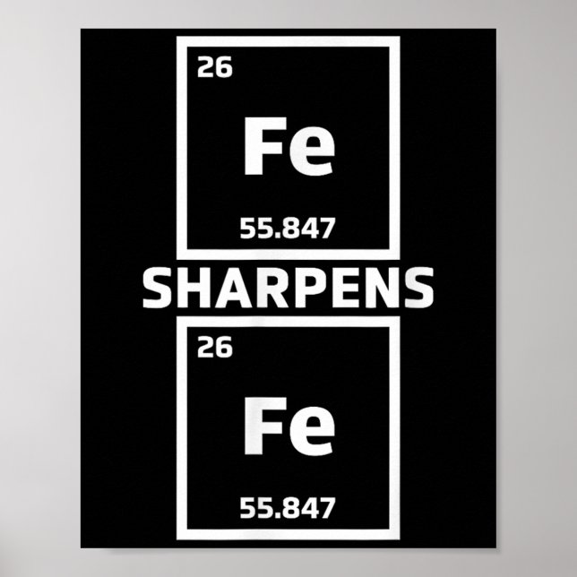 Motivational Iron Sharpens Iron Periodic Elements  Poster (Front)