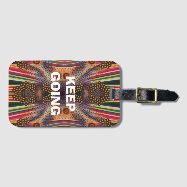 Motivational “Keep Going” Cell Phone Cover Luggage Tag (Front Horizontal)