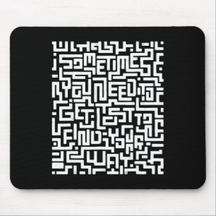 Motivational Labyrinth Tee Optical Illusion Hidden Mouse Mat