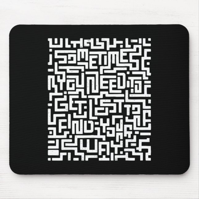 Motivational Labyrinth Tee Optical Illusion Hidden Mouse Mat (Front)