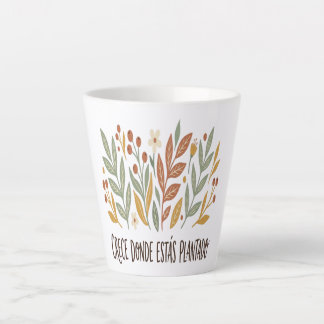 Motivational Latte Mug Boho Flowers
