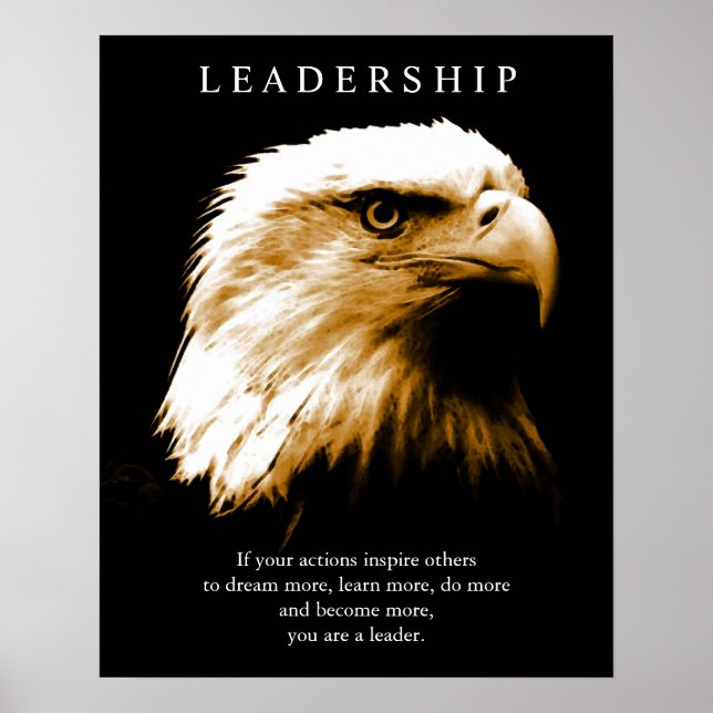 Motivational Leadership Bald American Eagle Poster (Front)