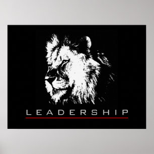Motivational Leadership Courage Lion Poster Print