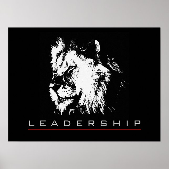 Motivational Leadership Courage Lion Poster Print (Front)