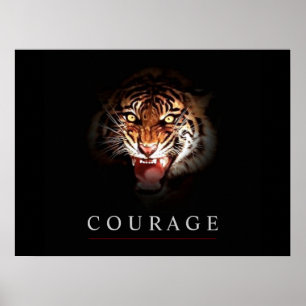 Motivational Leadership Courage Tiger Poster Print