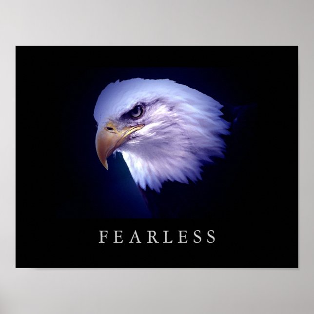 Motivational Leadership Fearless Eagle Eyes Poster (Front)