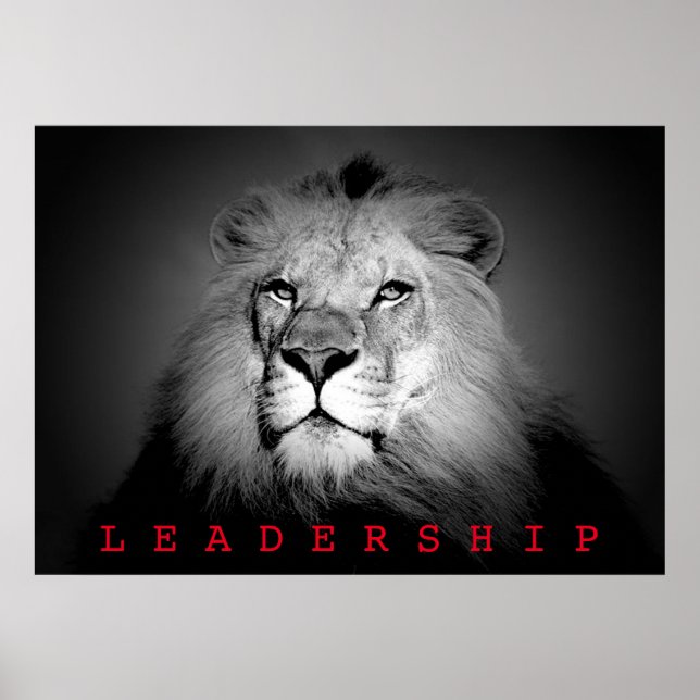 Motivational Leadership King Lion Poster (Front)