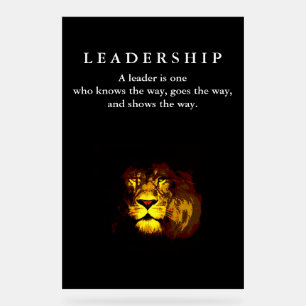 Motivational Leadership Lion Acrylic Sign
