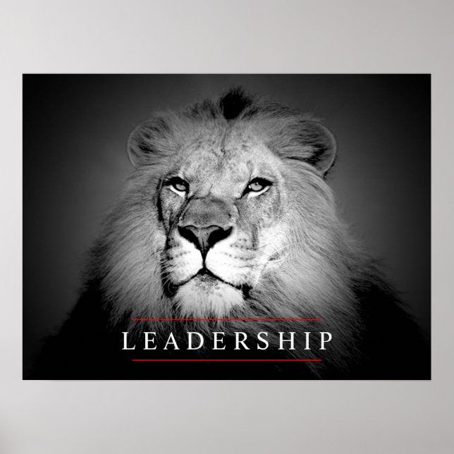 Motivational Leadership Lion Eyes Poster Print (Front)