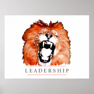 Motivational Leadership Lion Pop Art Poster Print