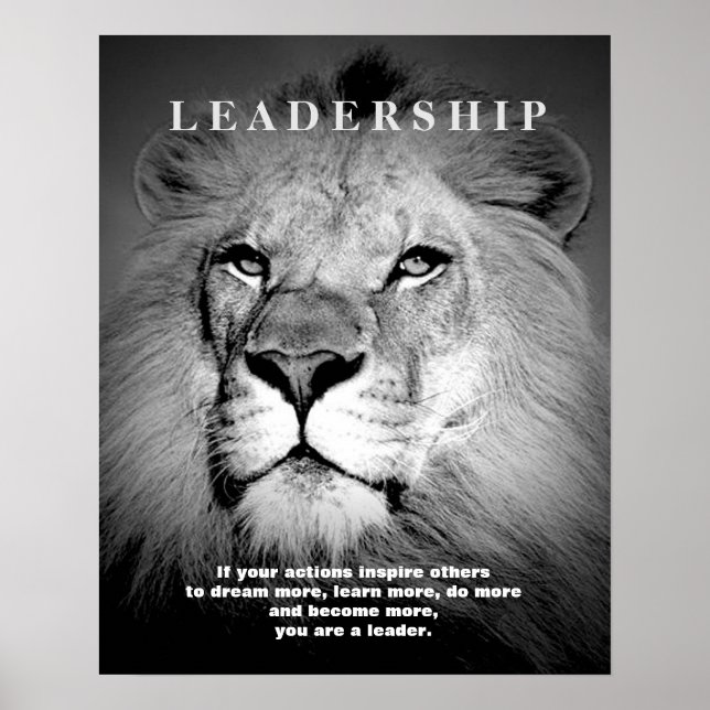 Motivational Leadership Lion Poster (Front)