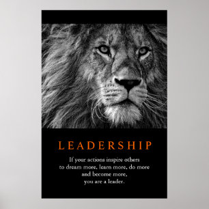 Motivational Leadership Lion Poster