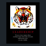 Motivational Leadership Pop Art Tiger Poster<br><div class="desc">Tiger Digital Artwork - Tiger Head Computer Animal Art - College Pop Art - Wild Big Cats Computer Images</div>