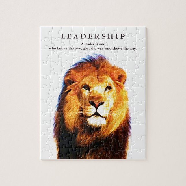 Motivational Leadership Quote Lion Jigsaw Puzzle (Vertical)