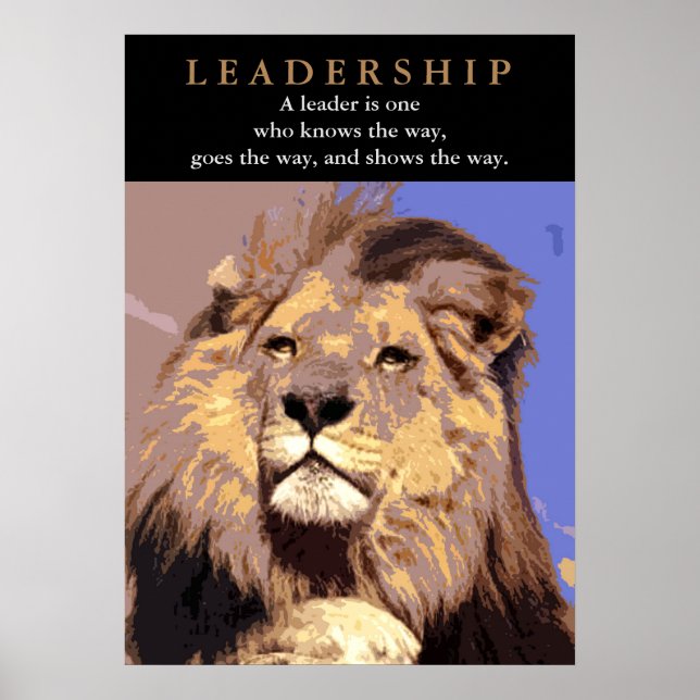 Motivational Leadership Quote Lion Pride Poster (Front)