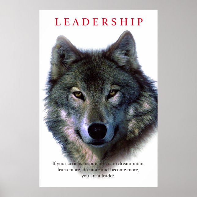 Motivational Leadership Wolf Eyes Poster (Front)