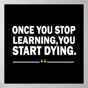 Motivational learning teacher quote  poster