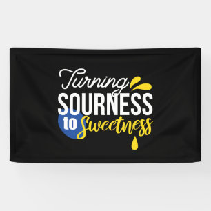 Motivational Lemon Quote From Sour to Sweet Banner