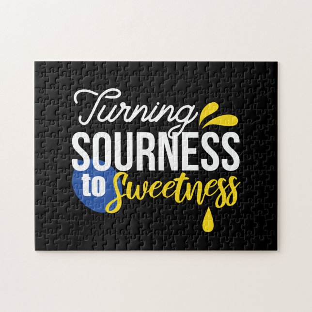 Motivational Lemon Quote From Sour to Sweet Jigsaw Puzzle (Horizontal)