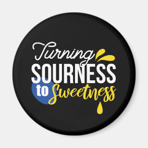 Motivational Lemon Quote From Sour to Sweet Magnet