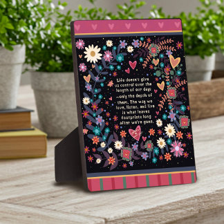 Motivational Length of Our Days Inspiring Quote Plaque