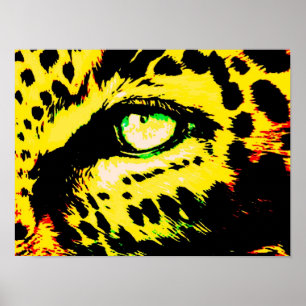 Motivational Leopard Eye Yellow Color Poster