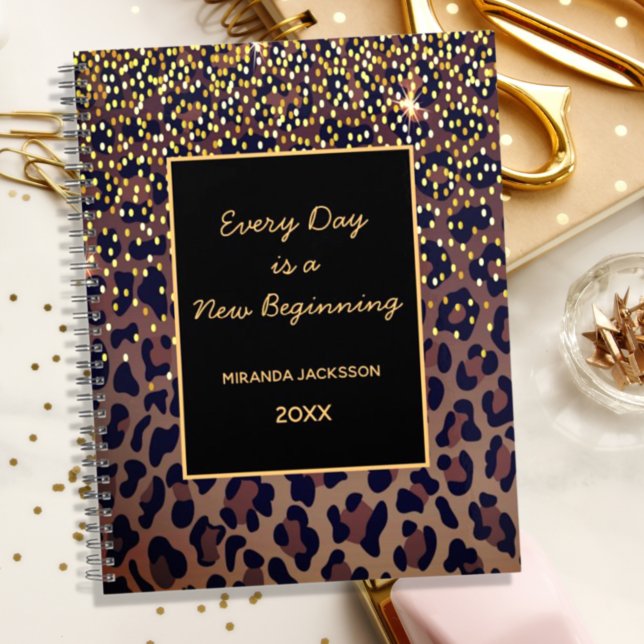 Motivational leopard pattern brown black 2026 planner (Creator Uploaded)