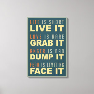 Motivational Life Advice canvas print