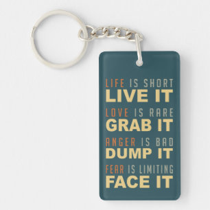 Motivational Life Advice key chain