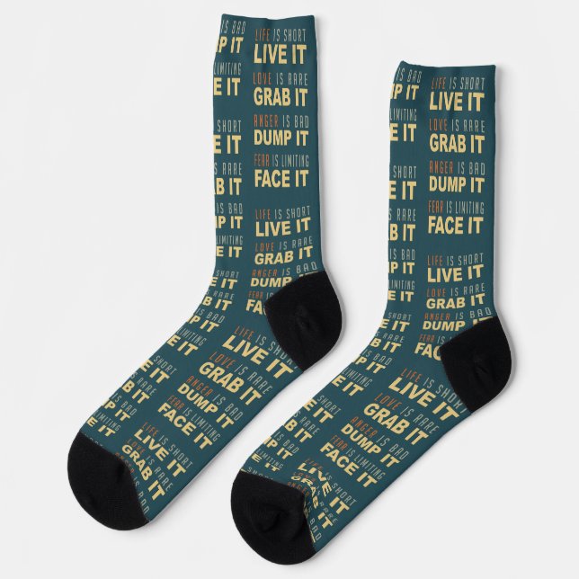 Motivational Life Advice Socks (Left)