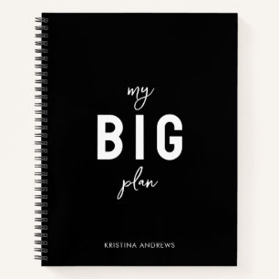 Motivational Life Plan Black & White Diary Notebook