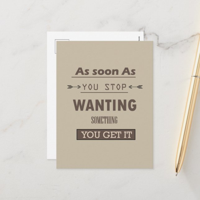 Motivational life quote holiday postcard (Front/Back In Situ)