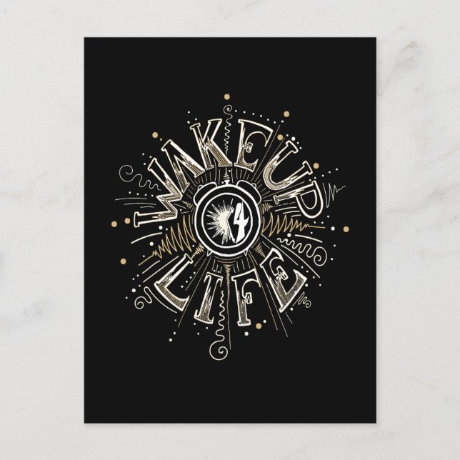 Motivational LIFE quote ink illustration Postcard (Front)