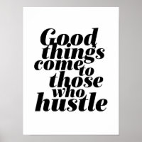 Motivational Life Quote Poster Hustle Work Hard