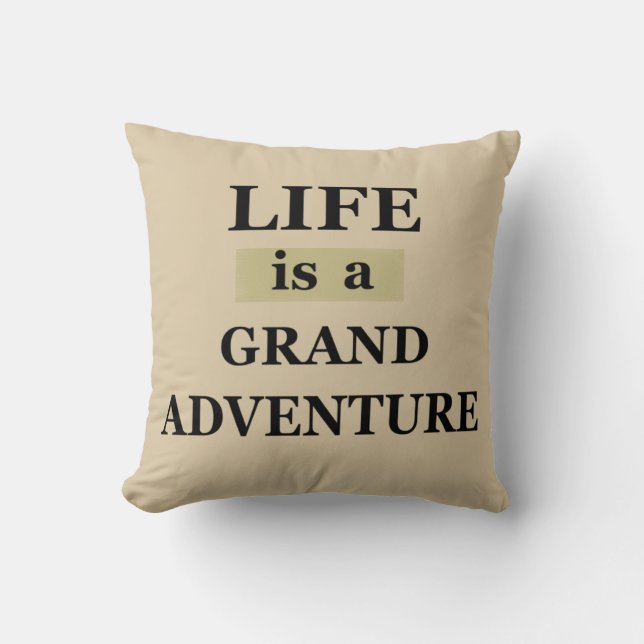 Motivational life quotes cushion (Front)