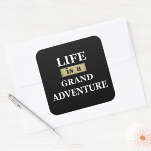 Motivational life quotes square sticker