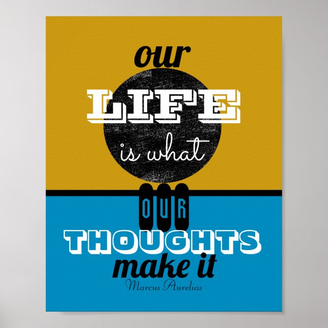 Motivational Literary Quote On Life Word Art  Poster (Front)