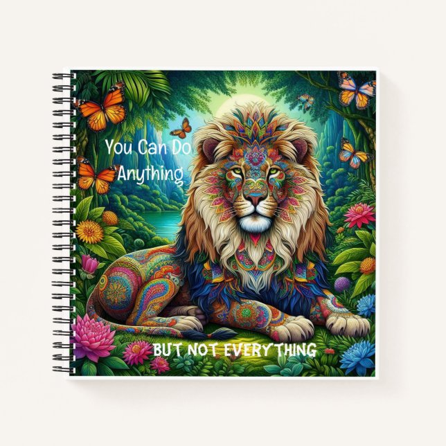 Motivational loin art Spiral note book (Front)