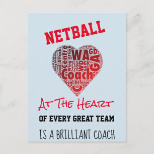 Motivational Love Netball Coach Quote Postcard