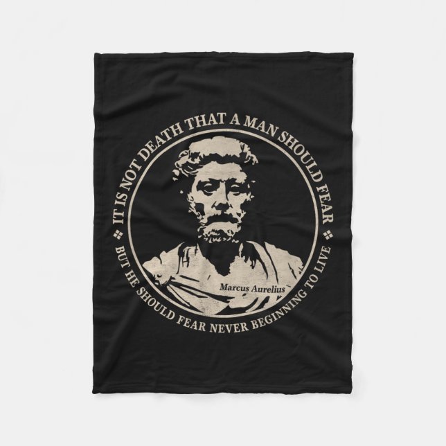 Motivational Marcus Aurelius Quote On Fear  Fleece Blanket (Front)
