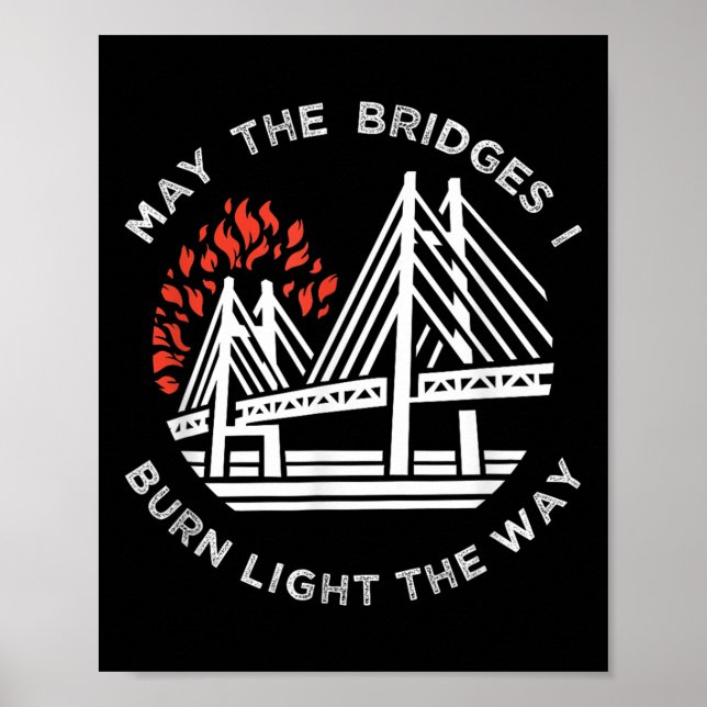 Motivational - May The Bridges I Burn Light My Way Poster (Front)
