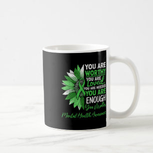 Motivational Mental Health Awareness Warrior Green Coffee Mug
