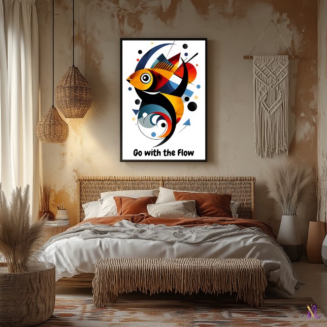 Motivational Minimalist Abstract Geometric Fish Poster (Creator Uploaded)