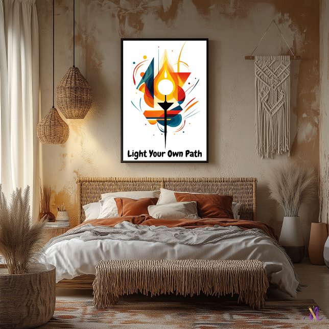 Motivational Minimalist Abstract Torch Art  Poster (Creator Uploaded)