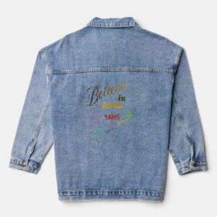 Motivational Minimalist Modern Text Design Denim Jacket