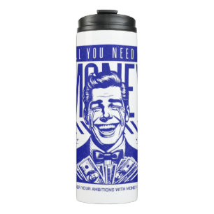 Motivational Money Art Sports Water Bottle 