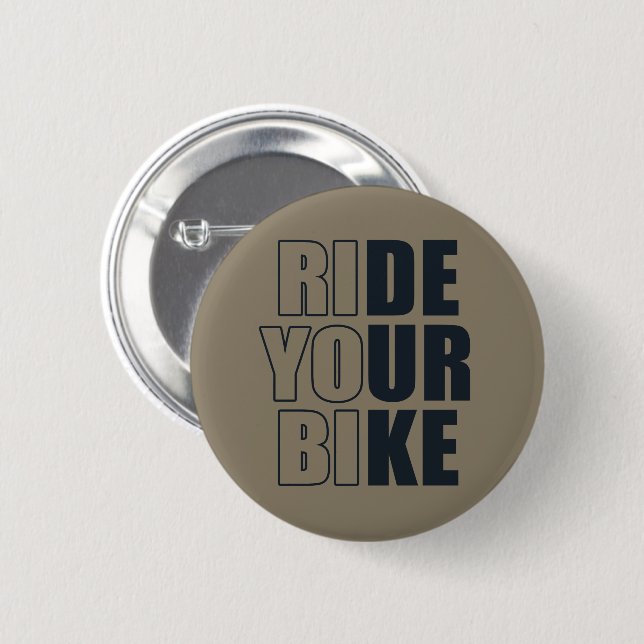motivational mountain biking quote 6 cm round badge (Front & Back)