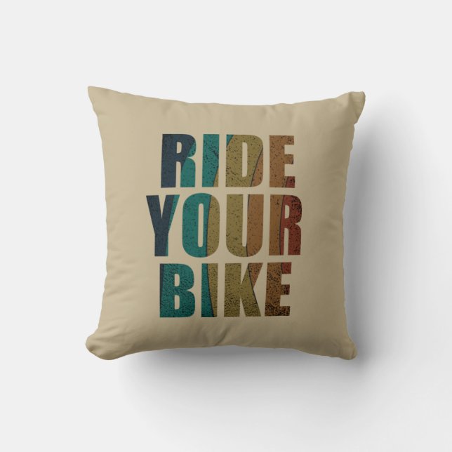 Motivational Mountain Biking Quote - Funny Cycling Cushion (Front)