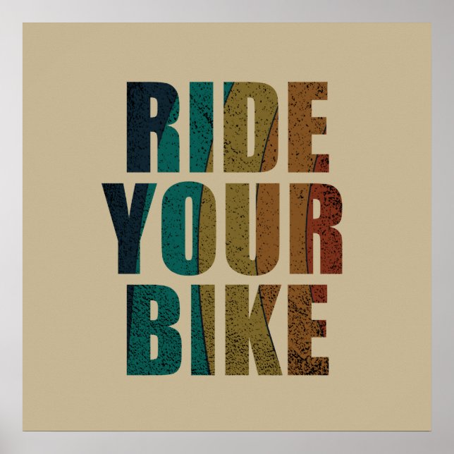 Motivational Mountain Biking Quote - Funny Cycling Poster (Front)